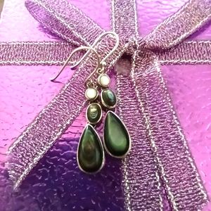 Stunning Black Abalone Pearl Earrings. Pictures do not do these earrings justice
